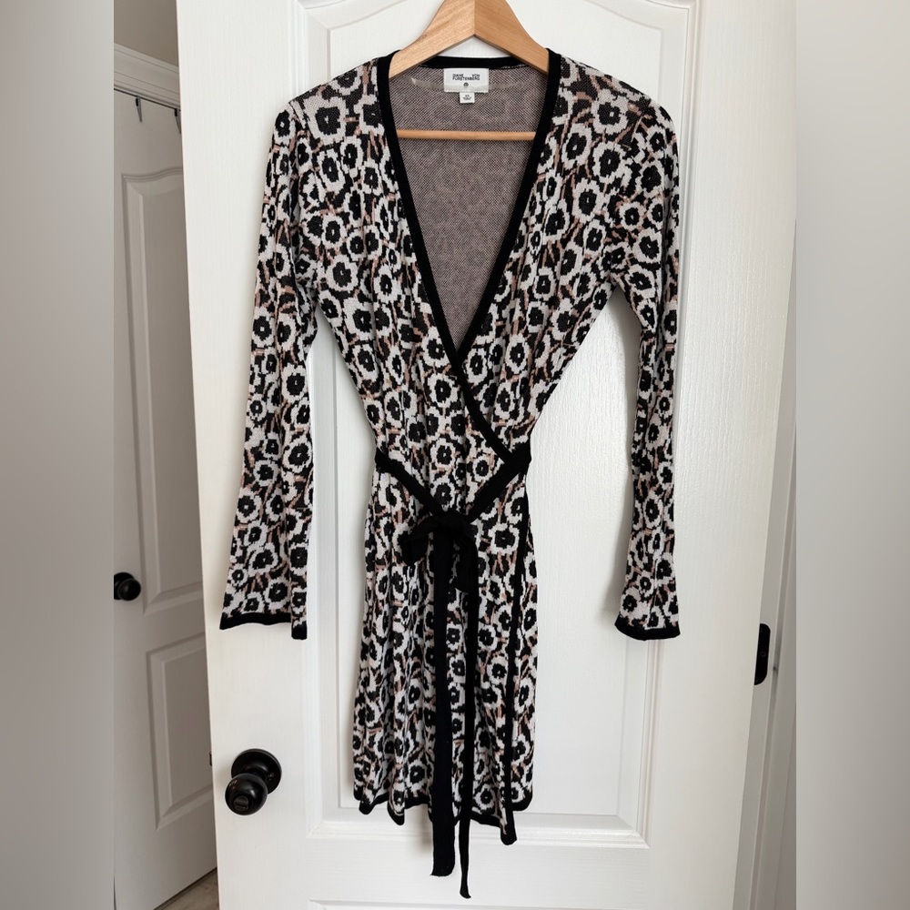 Diane Von Furstenberg DVF for Target Knit Wrap Dress - Black & Cream